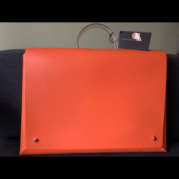 Gioconda Handbags - Gioconda Modern Orange Italian Bonded leather bag